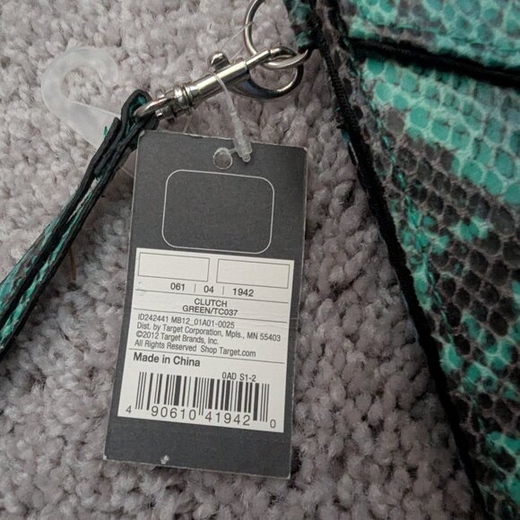 Massimo Blue Green Snake Clutch - Picture 2 of 4